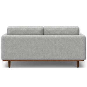 HomeRoots 72" Stylish Gray Fabric Sofa with Brown Legs – Mid-Century Modern Design for Ultimate Comfort & Support 640990