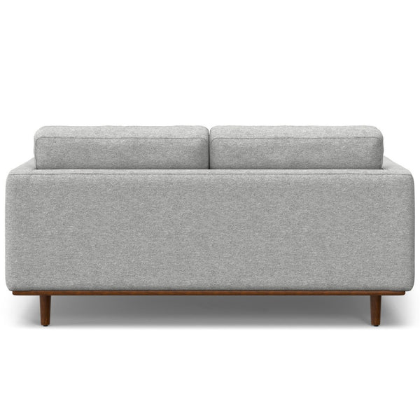 HomeRoots 72" Stylish Gray Fabric Sofa with Brown Legs – Mid-Century Modern Design for Ultimate Comfort & Support 640990