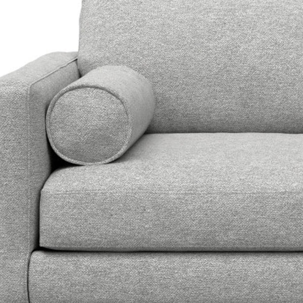 HomeRoots 72" Stylish Gray Fabric Sofa with Brown Legs – Mid-Century Modern Design for Ultimate Comfort & Support 640990