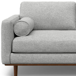 HomeRoots 72" Stylish Gray Fabric Sofa with Brown Legs – Mid-Century Modern Design for Ultimate Comfort & Support 640990