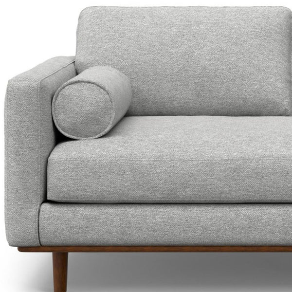 HomeRoots 72" Stylish Gray Fabric Sofa with Brown Legs – Mid-Century Modern Design for Ultimate Comfort & Support 640990
