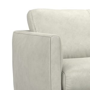 HomeRoots 81" Gray Leather Sofa - Contemporary Comfort with Black Metal Legs, Perfect for Stylish Living Rooms! 640991