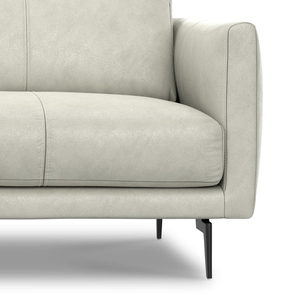 HomeRoots 81" Gray Leather Sofa - Contemporary Comfort with Black Metal Legs, Perfect for Stylish Living Rooms! 640991