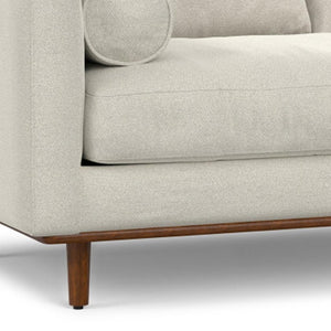 HomeRoots 72" Cream Fabric Sofa - Mid-Century Modern Elegance with Brown Legs, Stylish Comfort for Any Space 640996