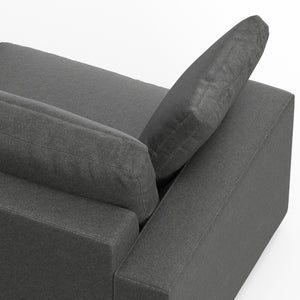 HomeRoots 78" Gray Fabric Sofa - Contemporary Design with Brown Legs, Tufted Back, and Ultimate Comfort! 640997