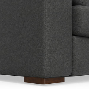 HomeRoots 78" Gray Fabric Sofa - Contemporary Design with Brown Legs, Tufted Back, and Ultimate Comfort! 640997