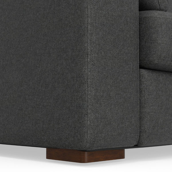 HomeRoots 78" Gray Fabric Sofa - Contemporary Design with Brown Legs, Tufted Back, and Ultimate Comfort! 640997