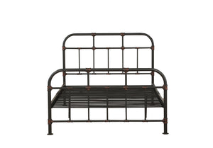 English Elm Sandy Metal Full Panel Bed with 20 Slats — Sandy Grey Durable Frame, Supportive Comfort & Style B062P215390