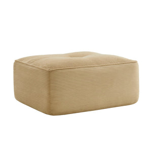 English Elm Ottoman Corduroy Upholstered Modular Accent Piece with High Resilience Foam and Curved Arms Camel W714P364684