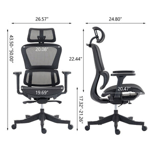 English Elm High Back Breathable Mesh Office Chair with Reclining Support and 3d Adjustable Arms W3326P330178
