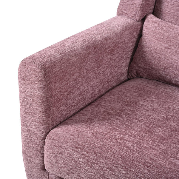English Elm Modern Accent Chair Chenille Upholstered Ergonomic Lounge Armchair with Wood Legs and Pillow for Reading Comfort and Stylish Living Room Seating Dark Purple,Purple W1028P382741