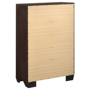 English Elm Warwick Queen Bedroom Set with Leatherette Headboard in Modern Cocoa Finish B062S00753