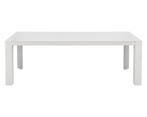 Sunpan MERANO Dining Table - Sleek White 90" Outdoor-Ready Centerpiece for Stylish Gatherings & Dining 110968
