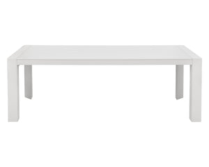 Sunpan Merano Dining Table - Modern Design with Sleek Lines and Durable Powder Coated Aluminum Frame White