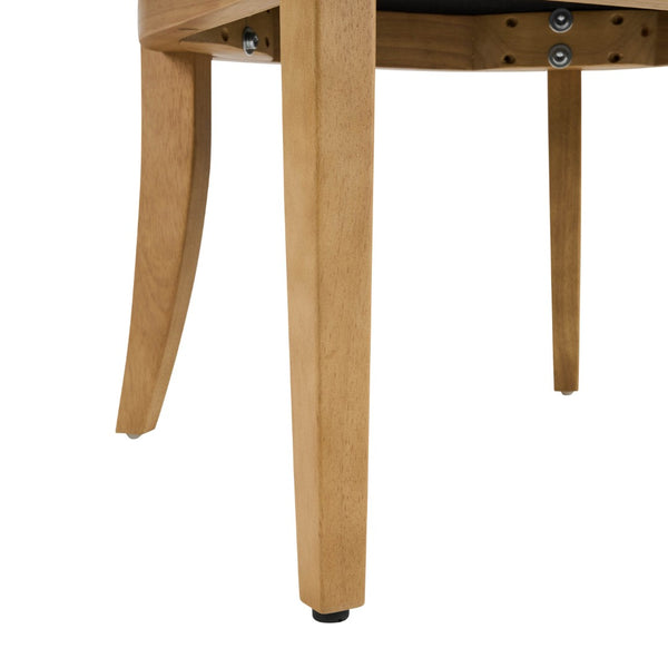 English Elm Wood Frame Upholstered Dining Chairs Set of 2 Curved Back Rubberwood Armrest Seating Beige,Natural N768P389407N