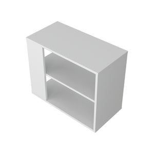 English Elm Rio Verde modern melamine side table with open shelf storage, compact accent piece for small spaces White 29.1 L x 16.9 W x 4.3 H B128P263719