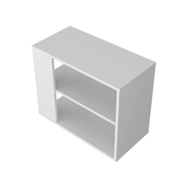 English Elm Rio Verde modern melamine side table with open shelf storage, compact accent piece for small spaces White 29.1 L x 16.9 W x 4.3 H B128P263719