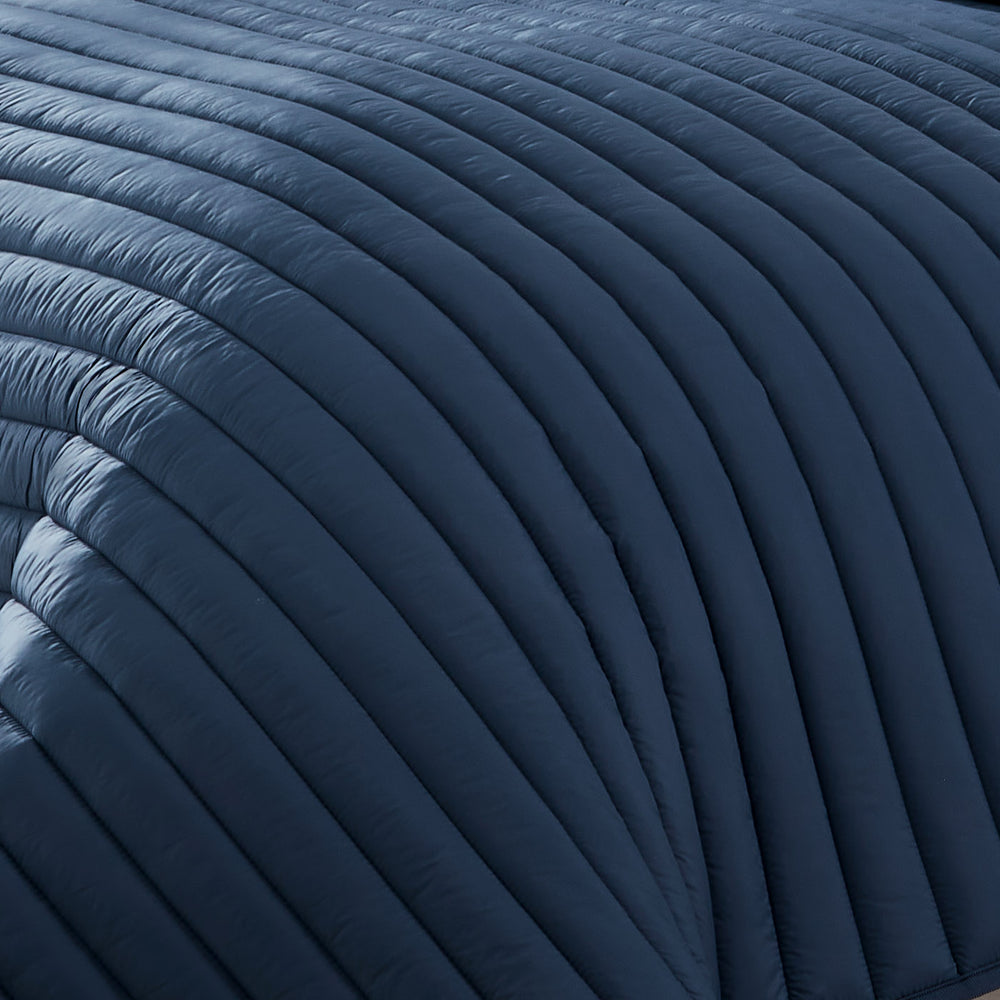 English Elm Excursion Navy Puffer Quilted Comforter Set 3pc Full/Queen – Indoor/Outdoor Matte Finish, Cozy Layers B340P341955