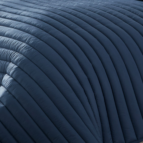 English Elm Excursion Navy Puffer Quilted Comforter Set 3pc Full/Queen – Indoor/Outdoor Matte Finish, Cozy Layers B340P341955