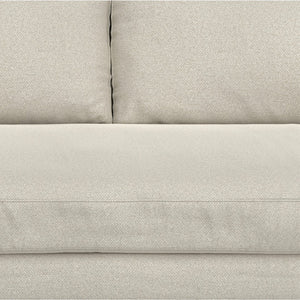 HomeRoots 89" Cream Fabric Sofa - Mid-Century Modern Charm with Brown Legs, Stylish Comfort for Any Room 641002