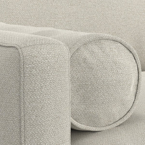 HomeRoots 89" Cream Fabric Sofa - Mid-Century Modern Charm with Brown Legs, Stylish Comfort for Any Room 641002