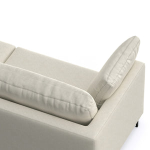 HomeRoots 90" Cream Fabric Sofa – Mid-Century Modern Design with Black Metal Legs for Stylish Comfort & Durability 641003
