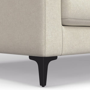 HomeRoots 90" Cream Fabric Sofa – Mid-Century Modern Design with Black Metal Legs for Stylish Comfort & Durability 641003