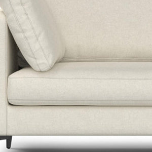 HomeRoots 90" Cream Fabric Sofa – Mid-Century Modern Design with Black Metal Legs for Stylish Comfort & Durability 641003