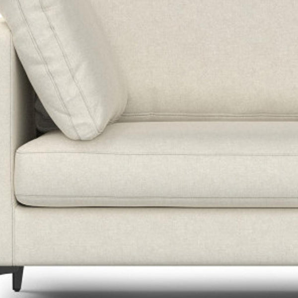 HomeRoots 90" Cream Fabric Sofa – Mid-Century Modern Design with Black Metal Legs for Stylish Comfort & Durability 641003