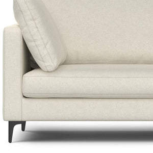 HomeRoots 90" Cream Fabric Sofa – Mid-Century Modern Design with Black Metal Legs for Stylish Comfort & Durability 641003