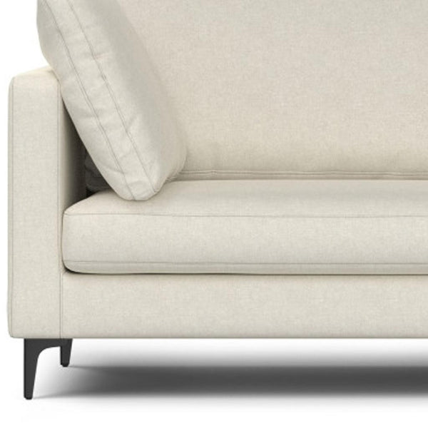 HomeRoots 90" Cream Fabric Sofa – Mid-Century Modern Design with Black Metal Legs for Stylish Comfort & Durability 641003