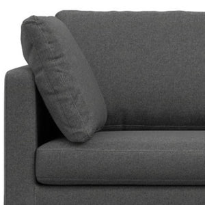 HomeRoots 90" Gray Fabric Sofa – Mid-Century Modern Design with Black Metal Legs, Durable Comfort for 3 People 641004