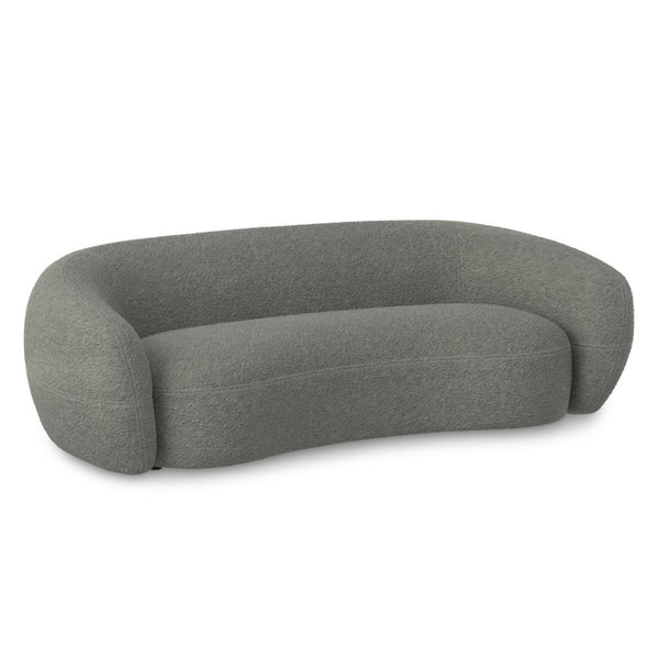 HomeRoots 89" Gray Fabric Sofa – Contemporary Comfort with Walnut Legs, Tufted Back, No Assembly Needed! 641005