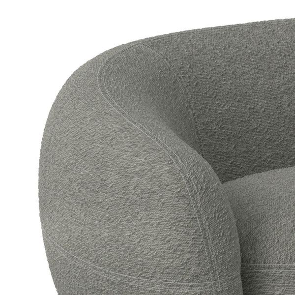 HomeRoots 89" Gray Fabric Sofa – Contemporary Comfort with Walnut Legs, Tufted Back, No Assembly Needed! 641005