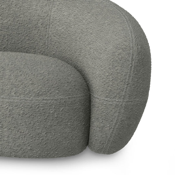 HomeRoots 89" Gray Fabric Sofa – Contemporary Comfort with Walnut Legs, Tufted Back, No Assembly Needed! 641005