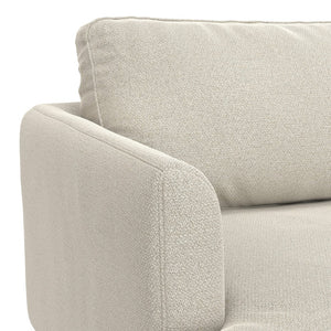 HomeRoots 90" Cream Fabric Sofa - Mid-Century Modern Design, Durable Wood Frame, Comfort for 3, Easy Care 641006