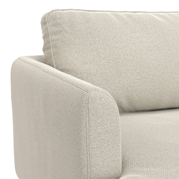 HomeRoots 90" Cream Fabric Sofa - Mid-Century Modern Design, Durable Wood Frame, Comfort for 3, Easy Care 641006