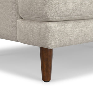HomeRoots 90" Cream Fabric Sofa - Mid-Century Modern Design, Durable Wood Frame, Comfort for 3, Easy Care 641006