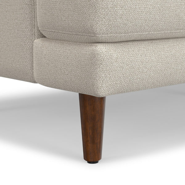 HomeRoots 90" Cream Fabric Sofa - Mid-Century Modern Design, Durable Wood Frame, Comfort for 3, Easy Care 641006