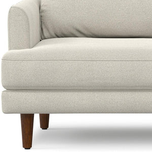 HomeRoots 90" Cream Fabric Sofa - Mid-Century Modern Design, Durable Wood Frame, Comfort for 3, Easy Care 641006