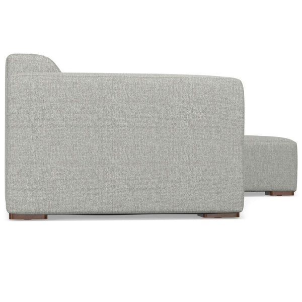 HomeRoots 122" Gray Fabric Modular Sofa - Stylish Comfort with Tufted Back & Brown Legs, Perfect for Any Space! 641009