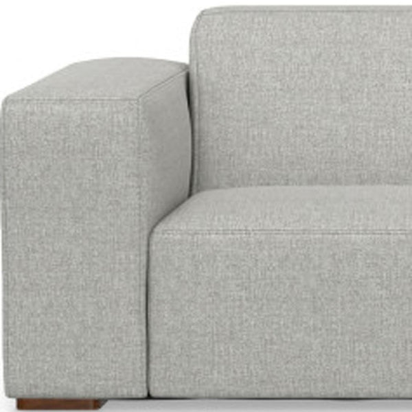 HomeRoots 122" Gray Fabric Modular Sofa - Stylish Comfort with Tufted Back & Brown Legs, Perfect for Any Space! 641009