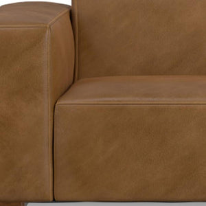 HomeRoots 88" Brown Leather Modular Sofa - Stylish, Durable Design with Versatile Comfort for Modern Living Spaces 641010