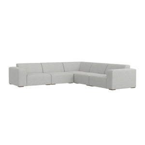 HomeRoots 116" Gray Fabric Modular Sofa - Stylish Comfort for 5, Durable Construction & Modern Design Elements 641012