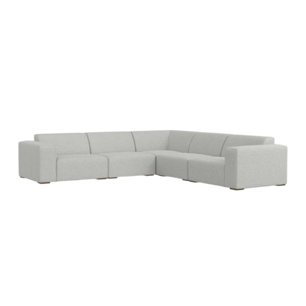 HomeRoots 116" Gray Fabric Modular Sofa - Stylish Comfort for 5, Durable Construction & Modern Design Elements 641012