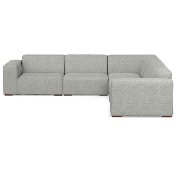 HomeRoots 116" Gray Fabric Modular Sofa - Stylish Comfort for 5, Durable Construction & Modern Design Elements 641012