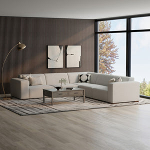 HomeRoots 116" Gray Fabric Modular Sofa - Stylish Comfort for 5, Durable Construction & Modern Design Elements 641012