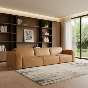 HomeRoots 122" Sienna Leather Modular Sofa – Stylish Comfort, Versatile Design, and Durable Elegance for Your Home 641013