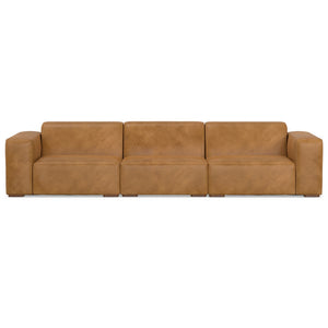 HomeRoots 122" Sienna Leather Modular Sofa – Stylish Comfort, Versatile Design, and Durable Elegance for Your Home 641013