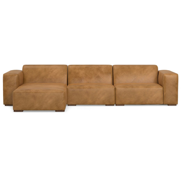 HomeRoots 122" Sienna Leather Modular Sofa – Luxurious Comfort, Stylish Design & Flexible Arrangement Options 641014